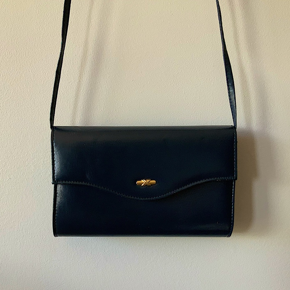 Vintage Dark Blue Shoulder Handbag